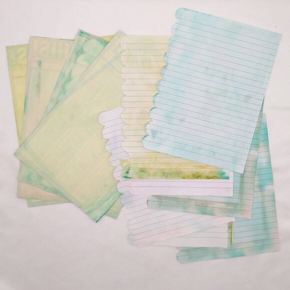 Dyed Paper Variety Pack, Pastel Dyed Paper, Hand Dyed Paper, Junk Journal Supply - Picture 6 of 10